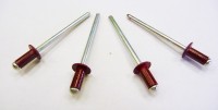 Tear rivet 4.0 x 8 mm red with flat head - aluminum / steel(packing 50pcs)