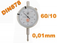 Dial indicator - indicator 60/10 mm, 0.01 mm with calibration protocol, Accurata
