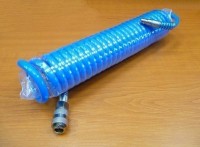 Spiral hose 10m to the compressor rubber 6.5 / 10mm with quick couplings