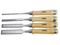 Chisels with quality beech handle - set of 4 pieces