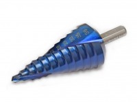 Step drill for metal 6-38mm HSS-XE BLU with spiral groove, Karnasch