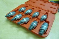 Set of 9 plug heads T20-T60 TORX 1/2 Extol Premium