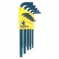 Set of 12 bent inch Allen keys with ball BLX12, BONDHUS