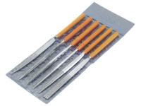 Set of 6 diamond needle files 160mm in a case, Extol