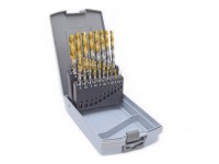 Metal drill set 1.0-10 mm x 0.5 mm 19pcs HSSCo5 TiN with cylindrical shank, FANAR