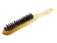 Steel hand brush - wooden handle