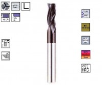 Carbide corner cutter long 3fl. 45 ° TiAlN, CERANIT