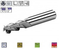 Carbide corner cutter for aluminum 3fl. 45 °, CERANIT