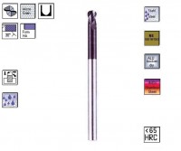 Carbide ball cutter extra long 2fl. 30 ° TiAlN, CERANIT