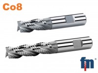 End mill 3-fl. HSSCo8 weldon , 1 tooth through center , type NR-F