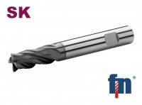 SK milling cutter long 4-fl. with two edges to the center 35/38° AlTiN weldon, ZPS