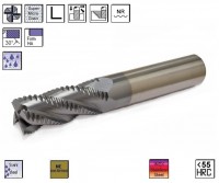 Carbide roughing cutter 4 pcs. 30° AlTiN up to 55 HRC, CHIPMILL55-NR