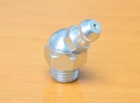 Lubricating ball head angled 45° M10x1,0 leather. , LUKO