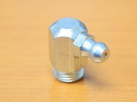 Lubricating ball head angled 90° M10x1,0 leather. , LUKO