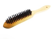 Hand brush steel five-row - wooden handle