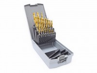 Metal drill set 1.0-10 mm x 0.5 mm 24pcs HSSCo5 TiN with cylindrical shank, FANAR