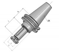 Milling mandrel for milling cutters with longitudinal guide groove, DIN69871, MCT