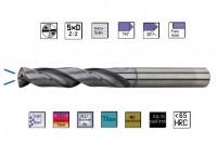 SK drill 6.0 x 78mm 5xD TiAlN 140° DIN6539, internal chl. , TRITON