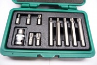 Set of XZN bits 10mm, M5-M12 with 1/2 "adapter, HONITON