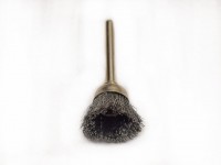 Cup brush 20x1.5mm wire 0.10mm on a 3mm shank