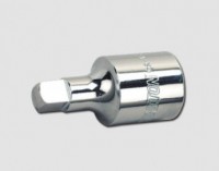 Plug-in 1/2" socket head with 8mm outer square