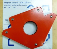 Angle magnet, magnetic clamp 190x125x26mm - angles 45°, 90°, 135°, Corona